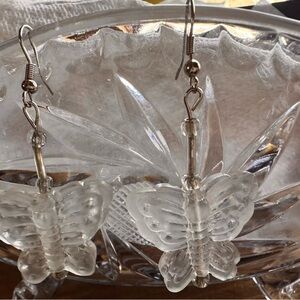 Elegant Silver Butterfly Earrings